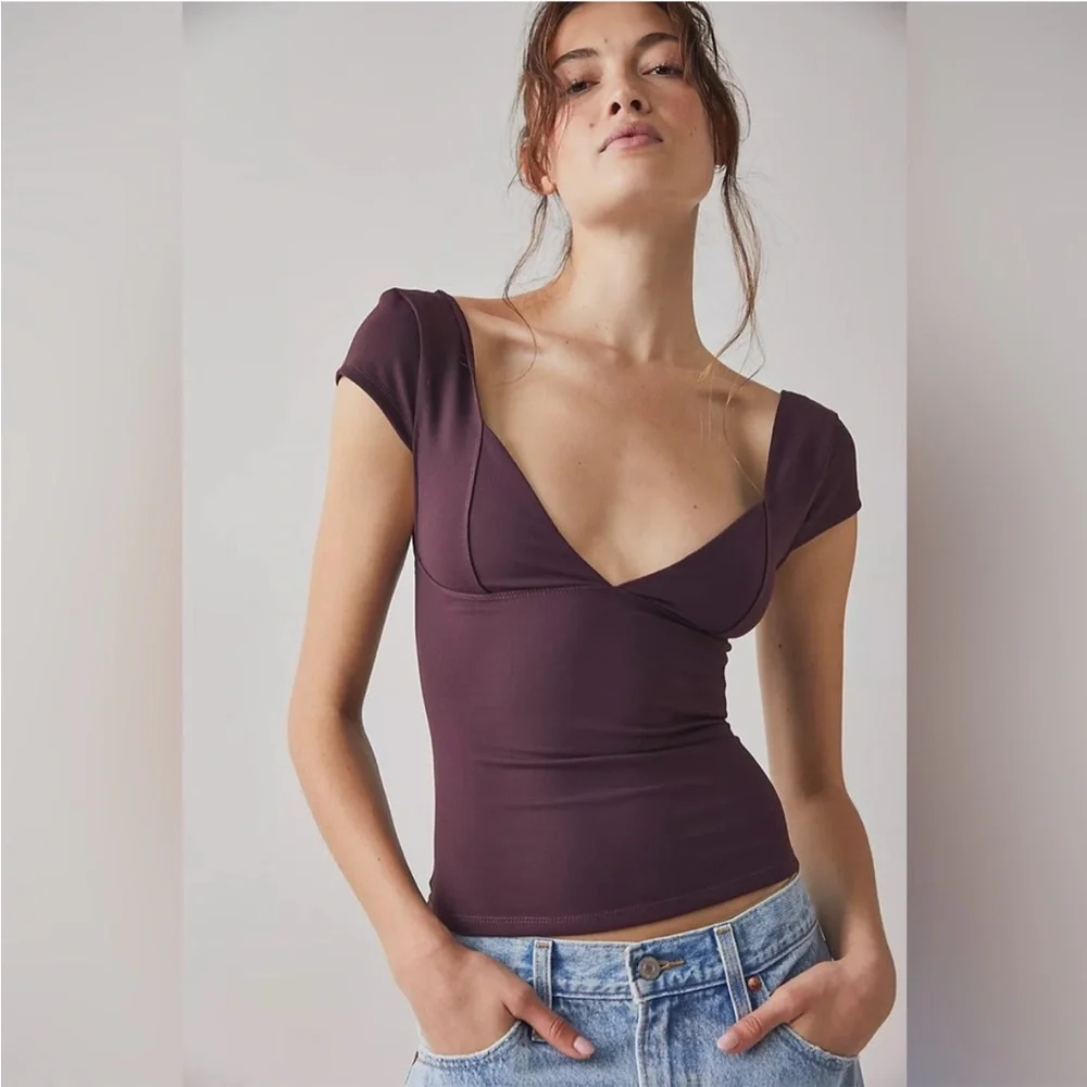Free People Duo Corset Cami in Vintage Grape